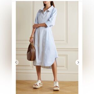 STELLA MCCARTNEY Pinstriped Cotton Shirt Dress